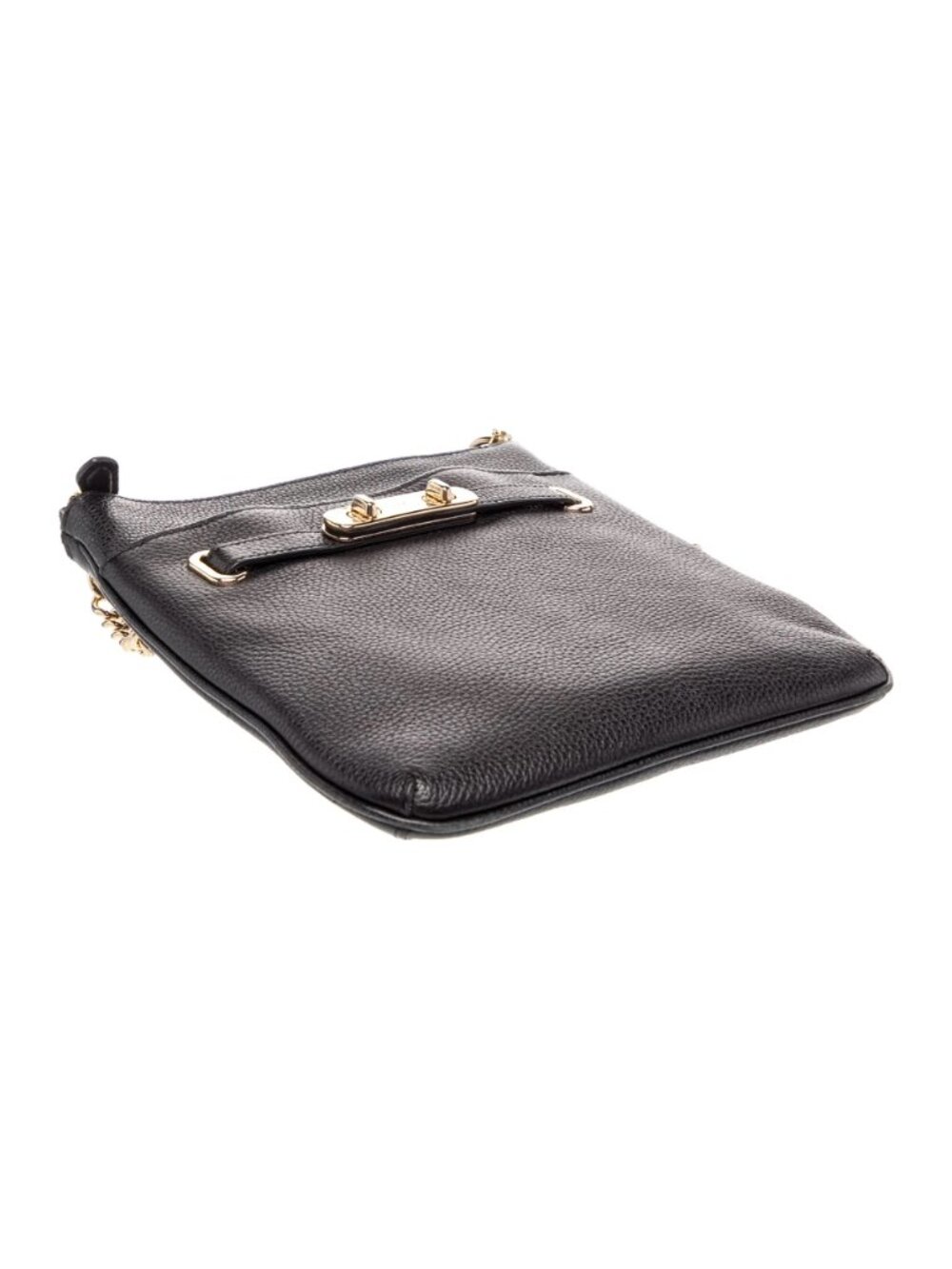Coach Leather Messenger Bag Women Black Leather Gold-Tone Hardware - Picture 6 of 10